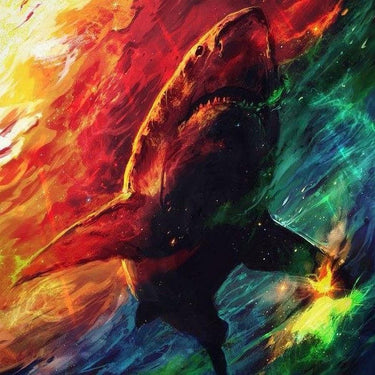 Shark Red Diamond Painting Kit - DIY